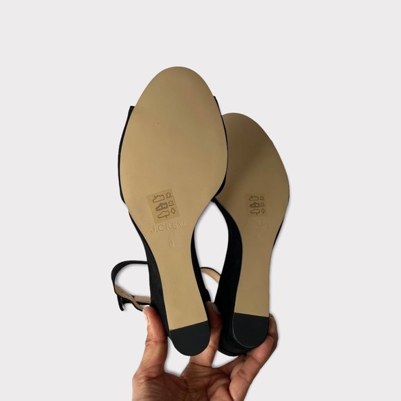 J. Crew Laila Suede Wedge in Black Size 6 NIB - Picture 6 of 10